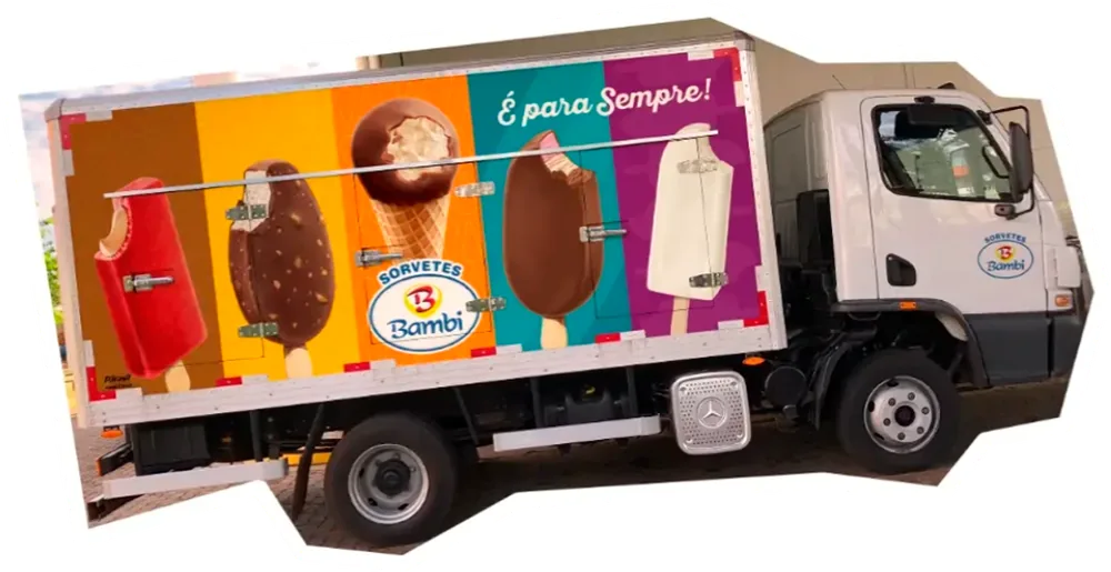Caminhão de entregas da Sorvetes Bambi